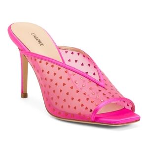 L'AGENCE Leia Pink Heart Mesh Mules -Rare, Sold Out, Brand New